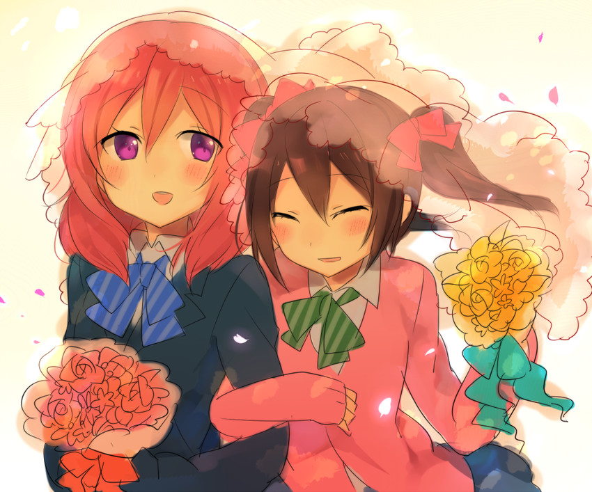 nishikino maki and yazawa nico (love live! and 1 more) drawn by kakizato