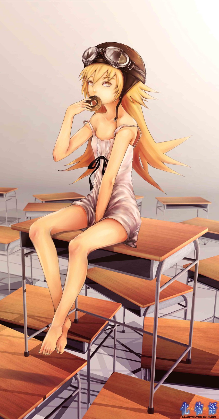 oshino shinobu (monogatari and 3 more) drawn by kuon_(kwonchanji)