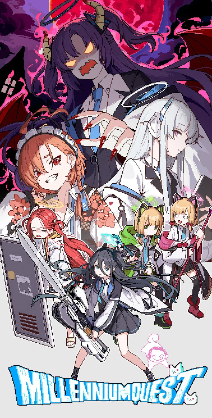 sensei, yuuka, doodle sensei, aris, momoi, and 4 more (blue archive and 1 more) drawn by soeyumi