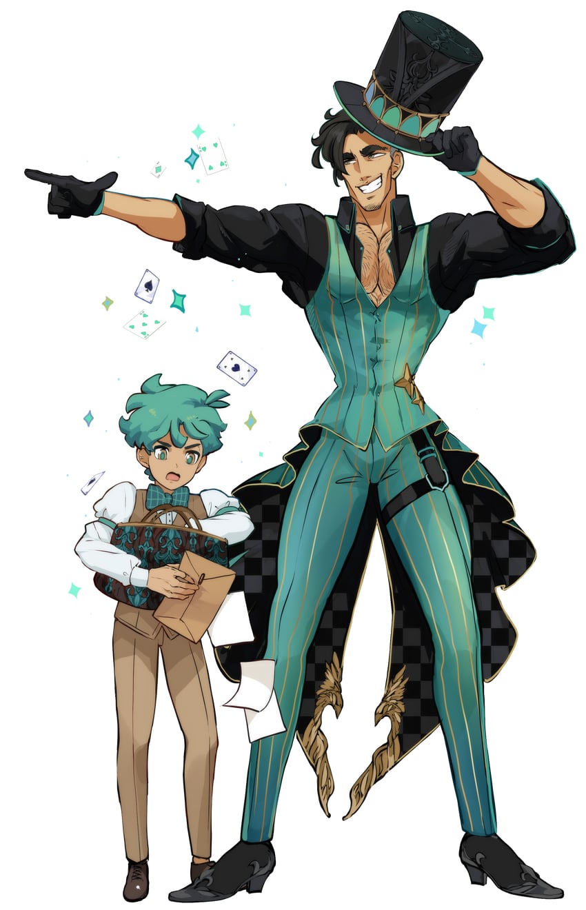 satou kotarou and antonio satou (fairytale police hoe department) drawn by idoraad