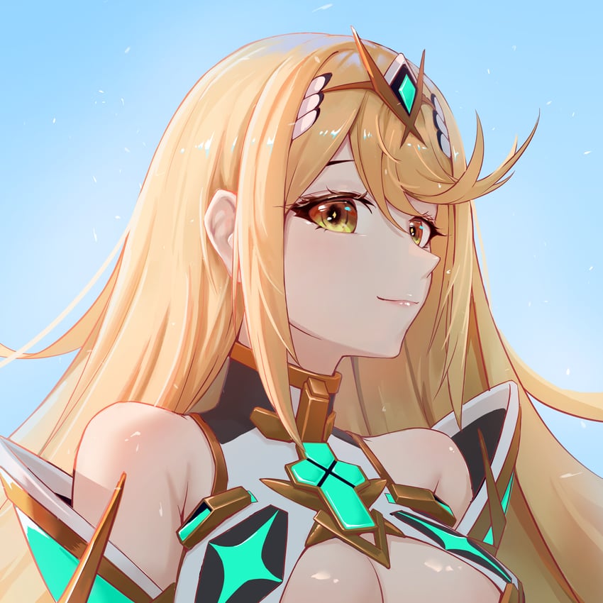 mythra (xenoblade chronicles and 1 more) drawn by auxar