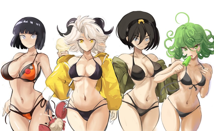 tatsumaki, hyuuga hinata, toph beifong, and susan (original and 5 more) drawn by rakeemspoon