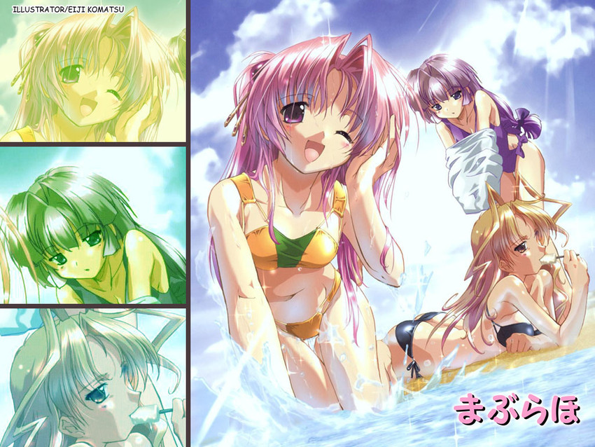 miyama yuuna, kamishiro rin, and kazetsubaki kuriko (maburaho) drawn by komatsu_eiji