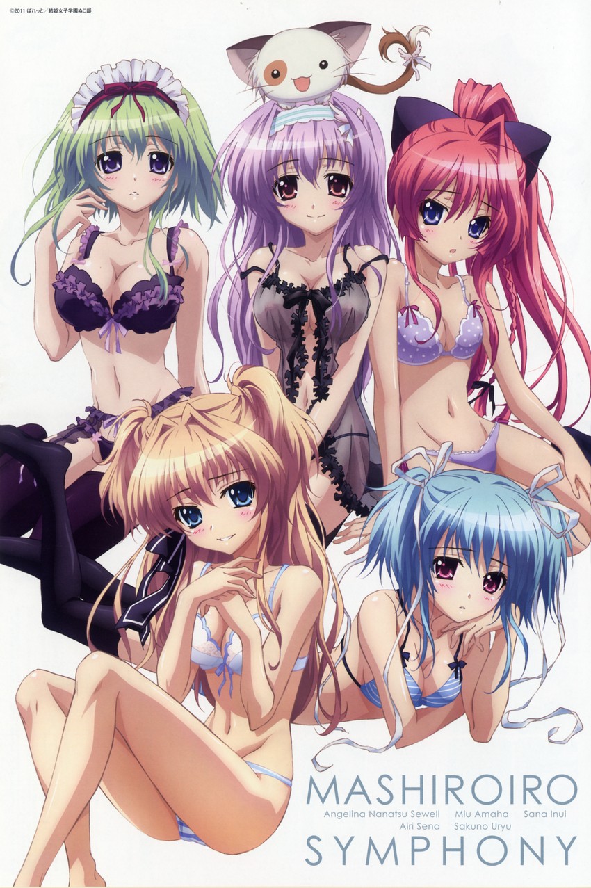 inui sana, sena airi, pan-nya, amaha miu, uryuu sakuno, and 1 more (mashiroiro symphony)