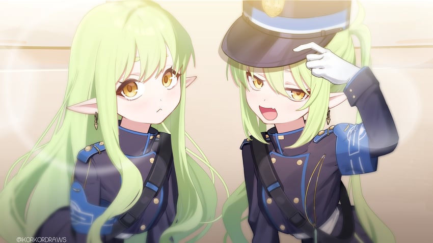 hikari and nozomi (blue archive) drawn by korkordraws
