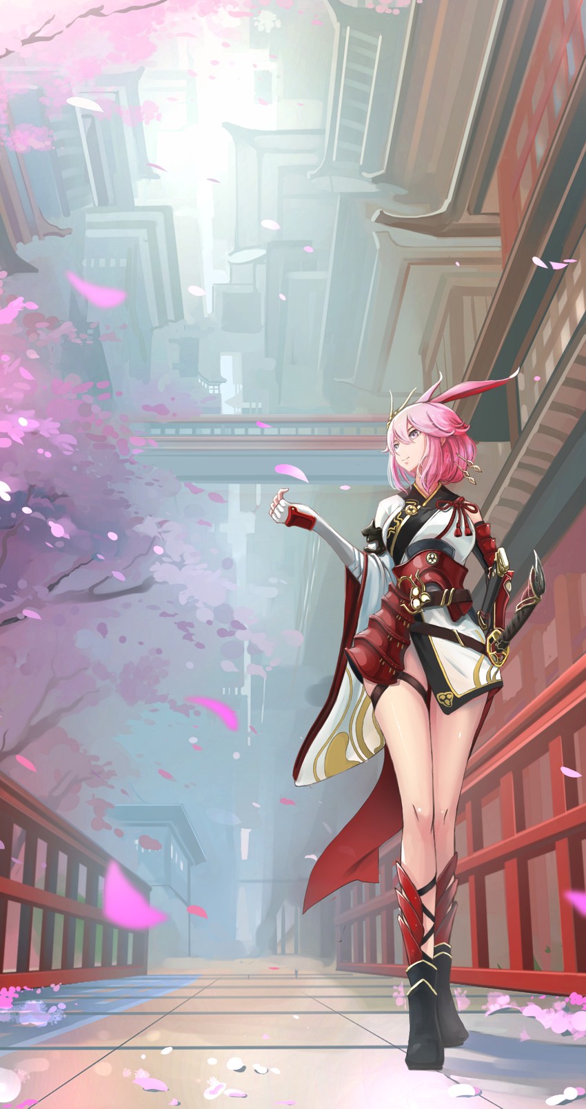 yae sakura (honkai and 1 more) drawn by kikivi