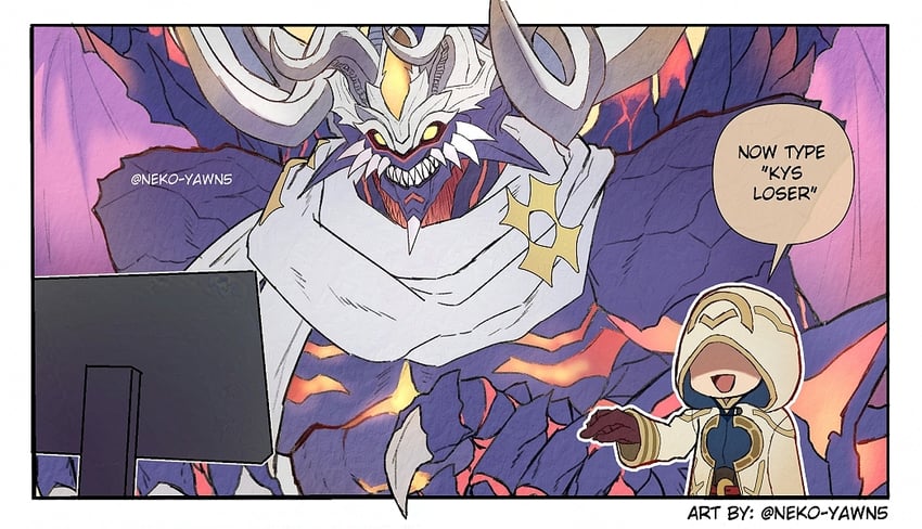 kiran and fomortiis (fire emblem and 1 more) drawn by nyawn5