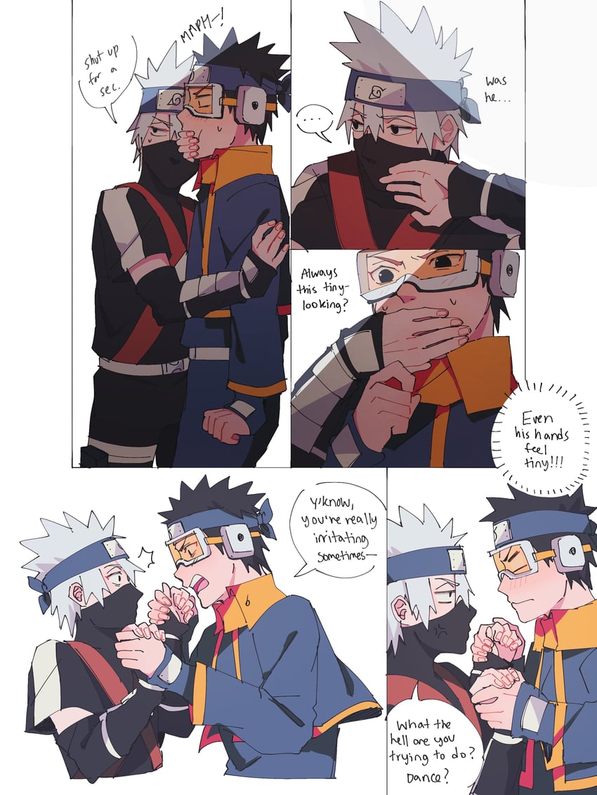 hatake kakashi and uchiha obito (naruto and 1 more) drawn by seirorath