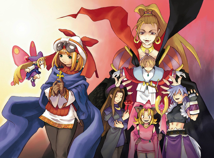 cornet espoir, kururu, ferdinand marl e, marjoly, myao, and 2 more (marl kingdom and 1 more) drawn by ryoji_(nomura_ryouji)