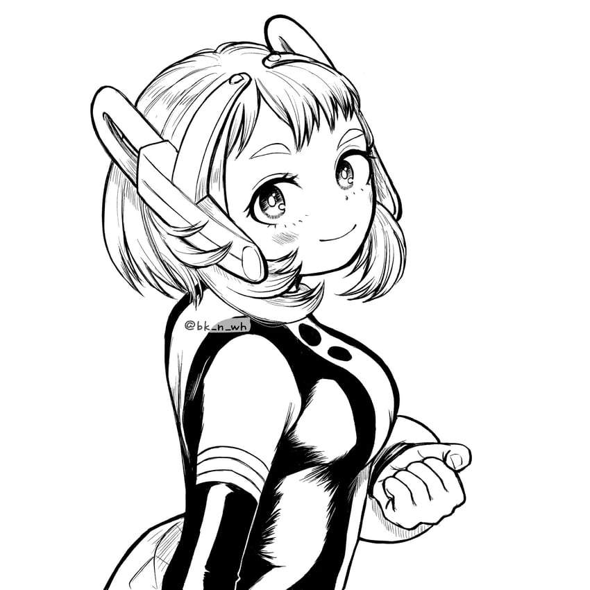 uraraka ochaco (boku no hero academia) drawn by bk_n_wh