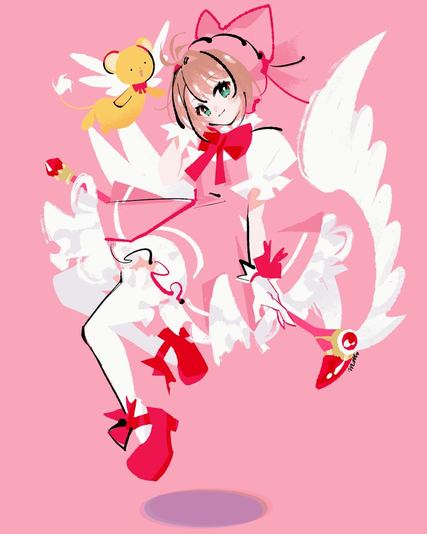 kinomoto sakura and kero (cardcaptor sakura) drawn by manodemarina
