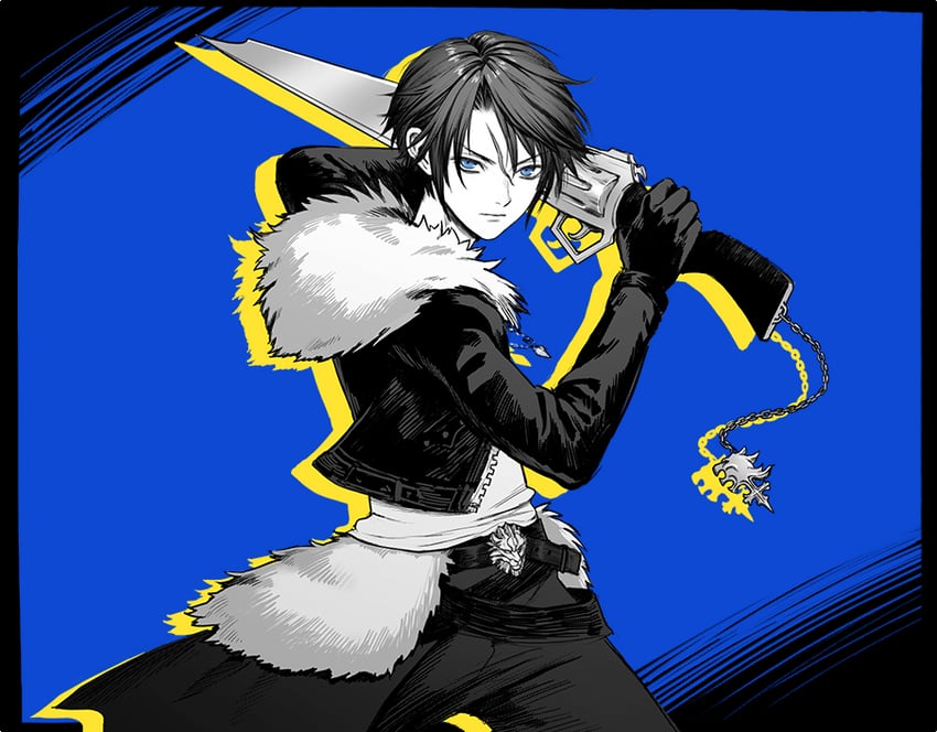 squall leonhart (final fantasy and 1 more) drawn by uboar