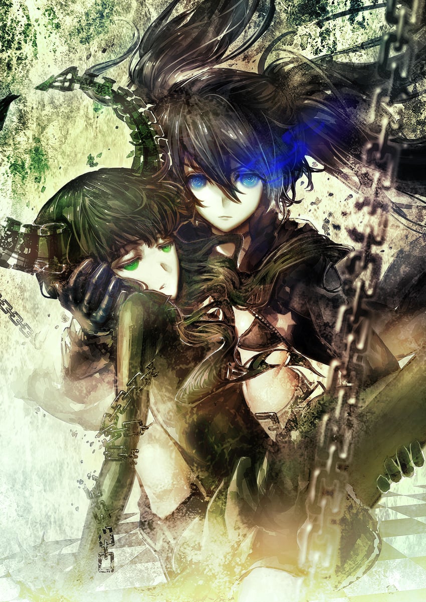 black rock shooter and dead master (black rock shooter) drawn by wintrynoir
