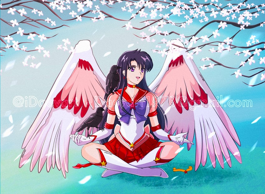 hino rei, sailor mars, super sailor mars, deimos, and phobos (bishoujo senshi sailor moon and 1 more) drawn by idaevart