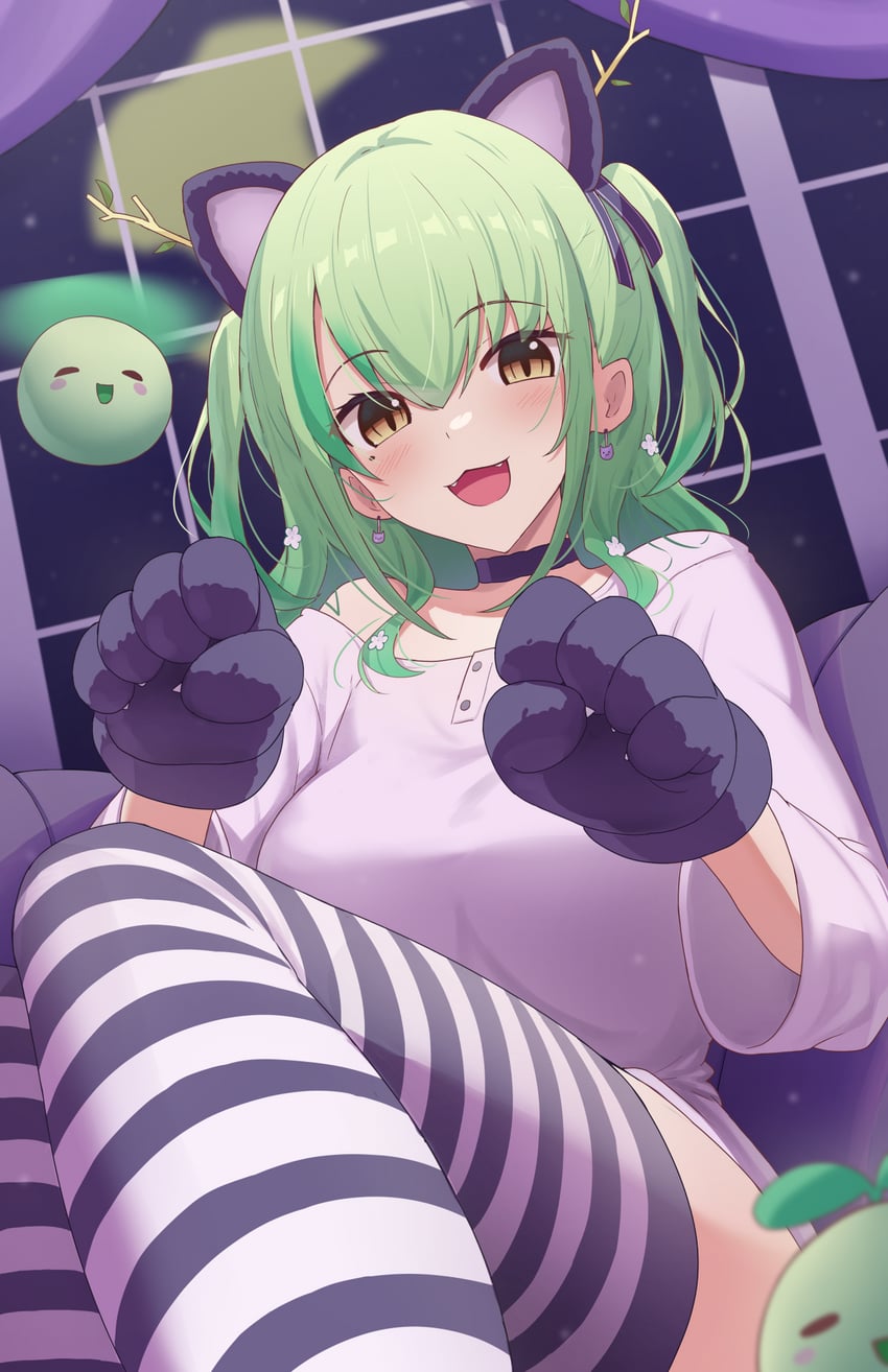 ceres fauna and sapling (hololive and 1 more) drawn by bokuboyarts