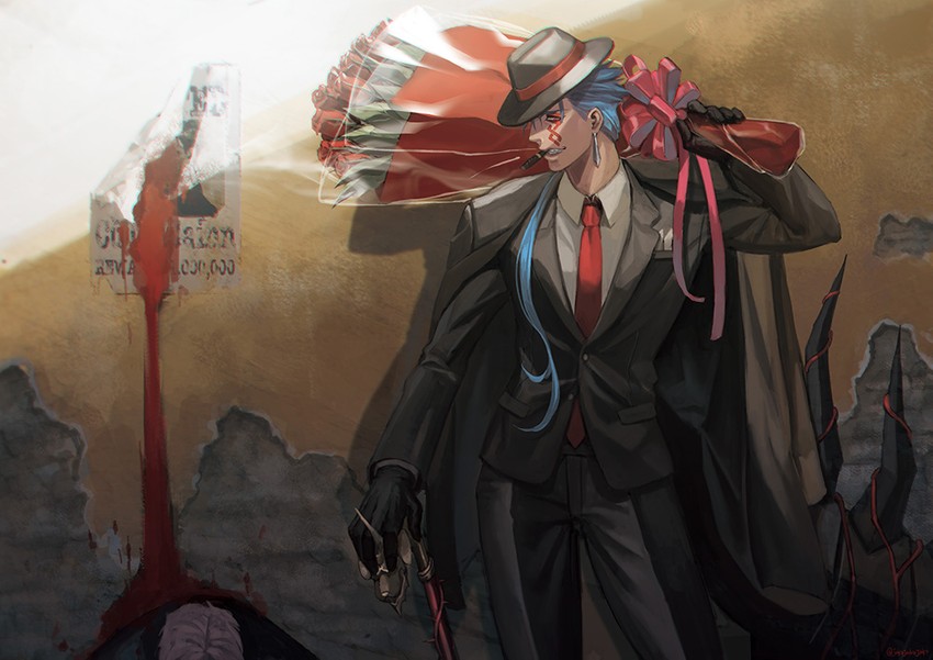 cu chulainn and cu chulainn alter (fate and 1 more) drawn by jakojakojako