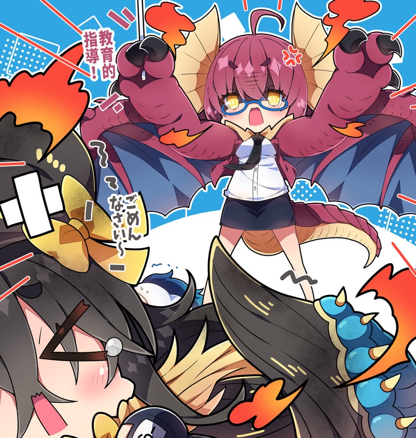yian kut-ku and xu wu (monster hunter) drawn by milkpanda