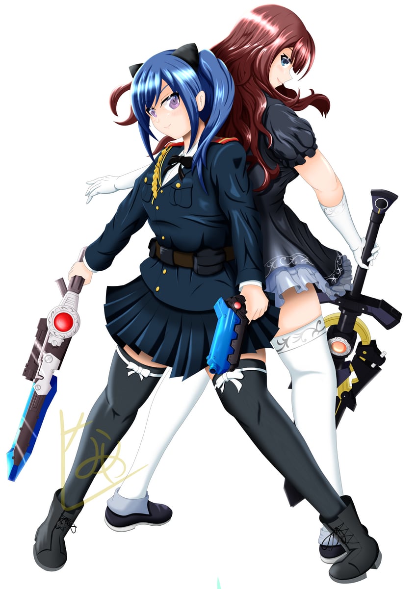 kaede johan nouvel and ishikawa aoi (assault lily) drawn by rea_nameko