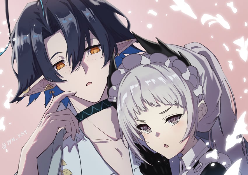 irene and lumen (arknights and 1 more) drawn by wn_(wani-noko)