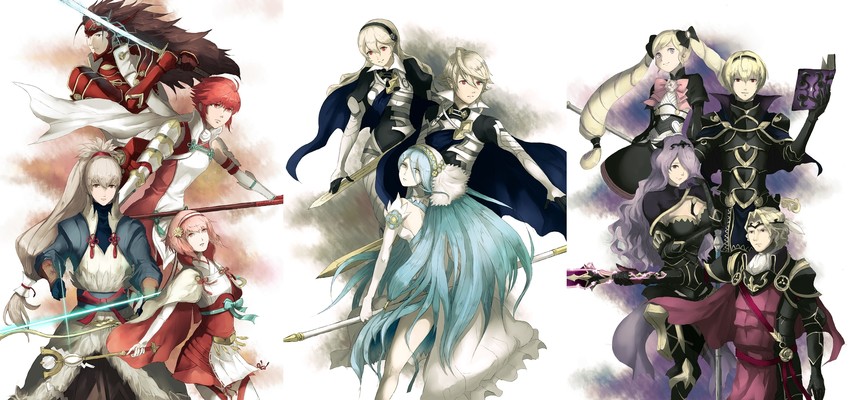 female corrin, camilla, azura, male corrin, elise, and 6 more (fire emblem and 1 more) drawn by jabeko