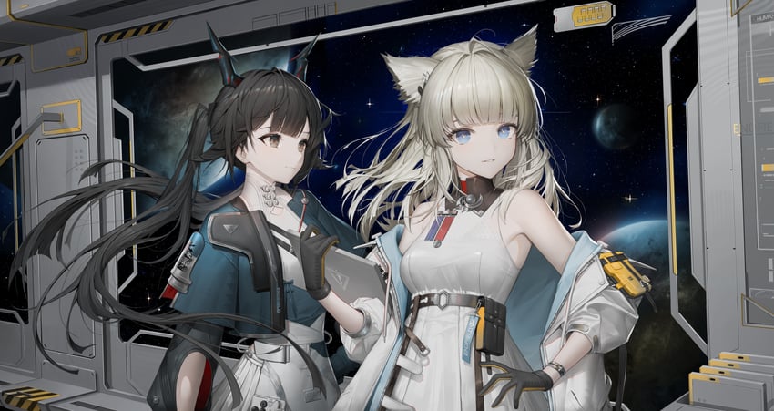 perlica and chen qianyu (arknights and 1 more) drawn by soho_(user_dphk5745)