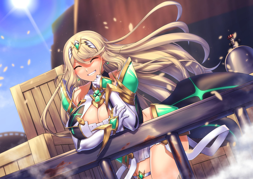 mythra (xenoblade chronicles and 1 more) drawn by yui_sora