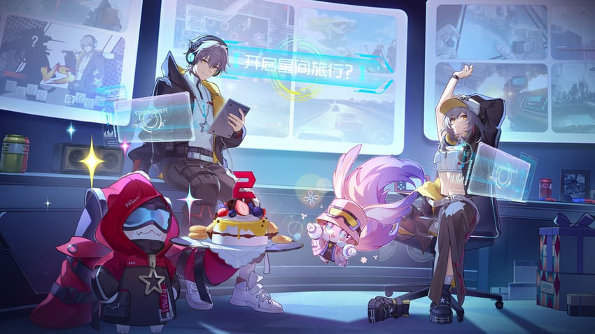 trailblazer, stelle, mem, pom-pom, and caelus (honkai and 1 more) drawn by jigboom