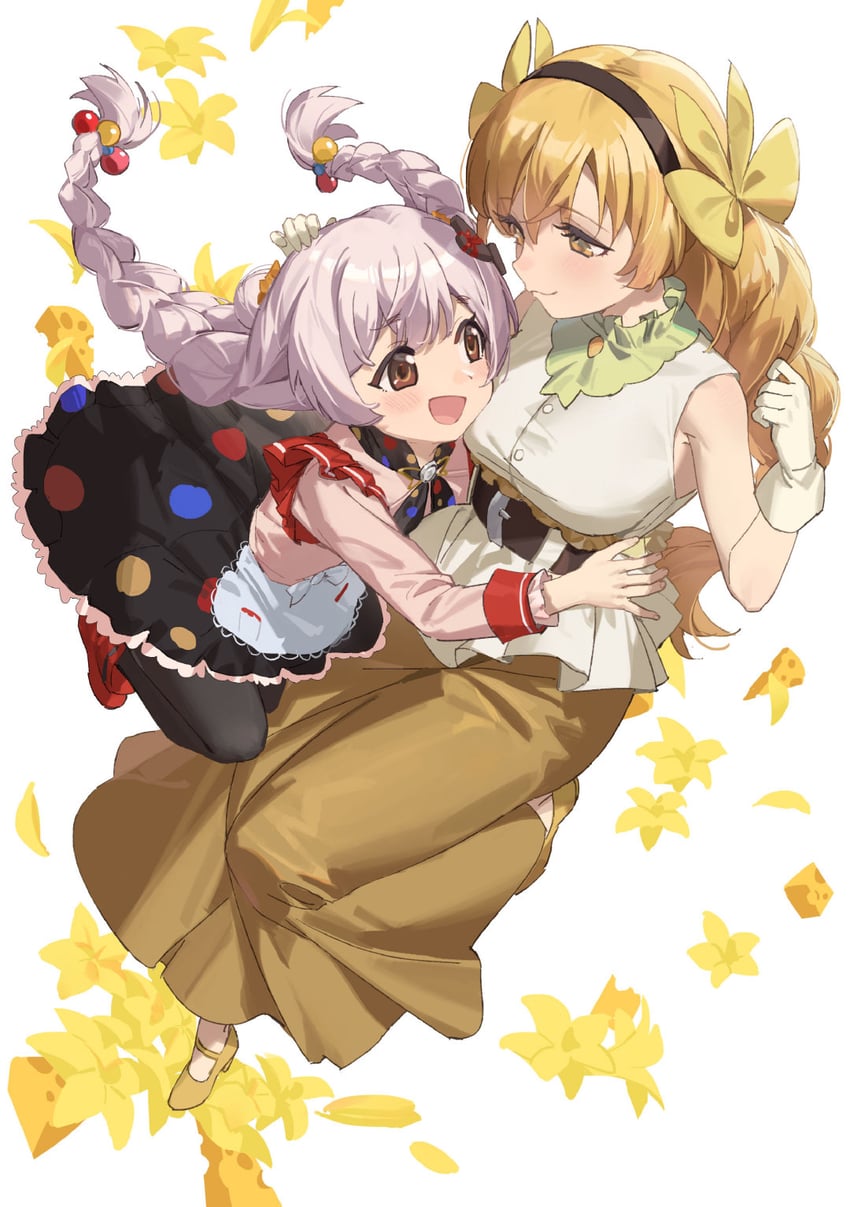 tomoe mami and momoe nagisa (mahou shoujo madoka magica and 1 more) drawn by pg_(pgouwoderen)