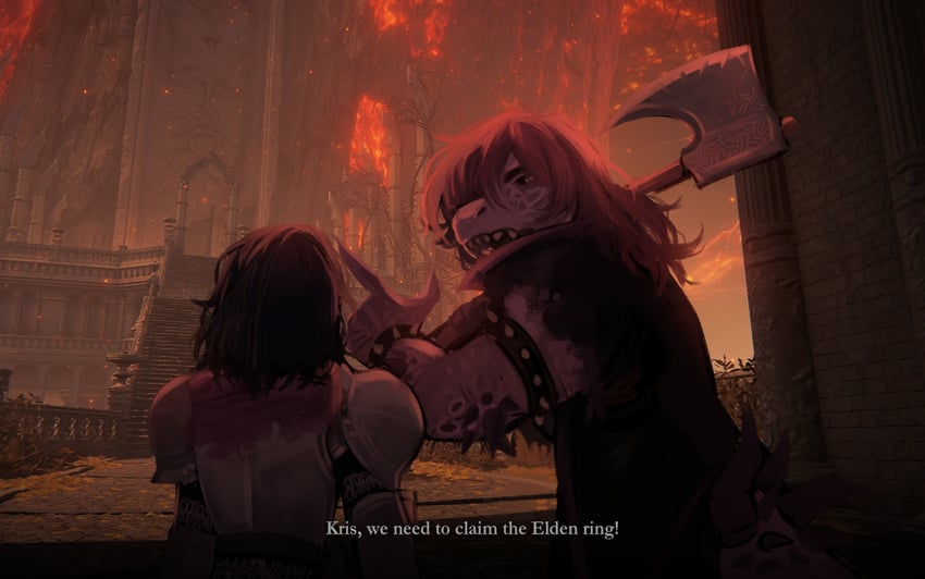kris and susie (elden ring and 1 more) drawn by elliboon