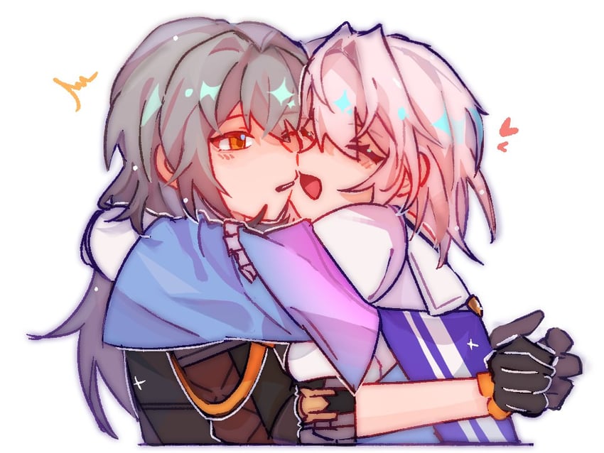 trailblazer, stelle, and march 7th (honkai and 1 more) drawn by sonnet_(whs1852002577)