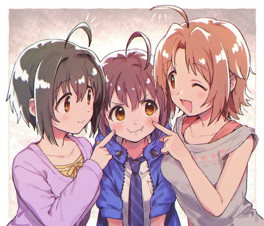 kohinata miho, wakiyama tamami, and saito yoko (idolmaster and 1 more) drawn by nanonin