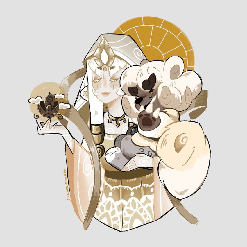 mystic flour cookie and cloud haetae cookie (cookie run and 1 more) drawn by unknownnartt
