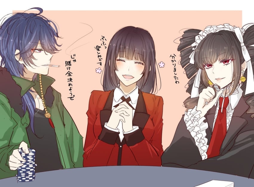 celestia ludenberg, jabami yumeko, and arisugawa dice (danganronpa and 3 more) drawn by chiyo951