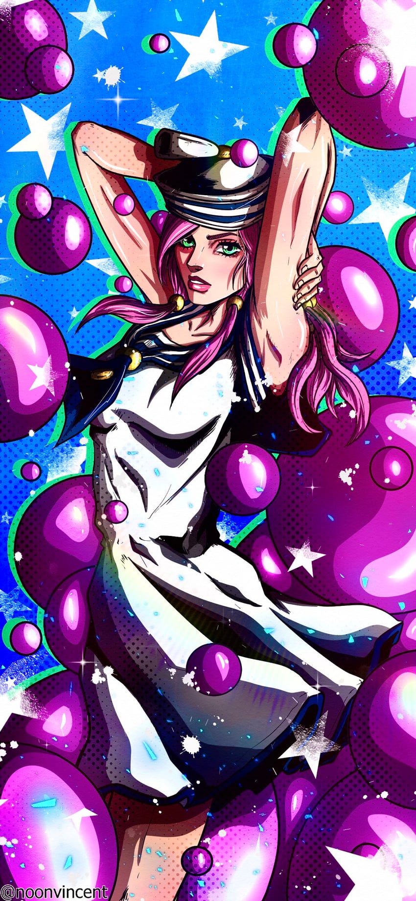 hirose yasuho (jojo no kimyou na bouken and 1 more) drawn by noonvincent