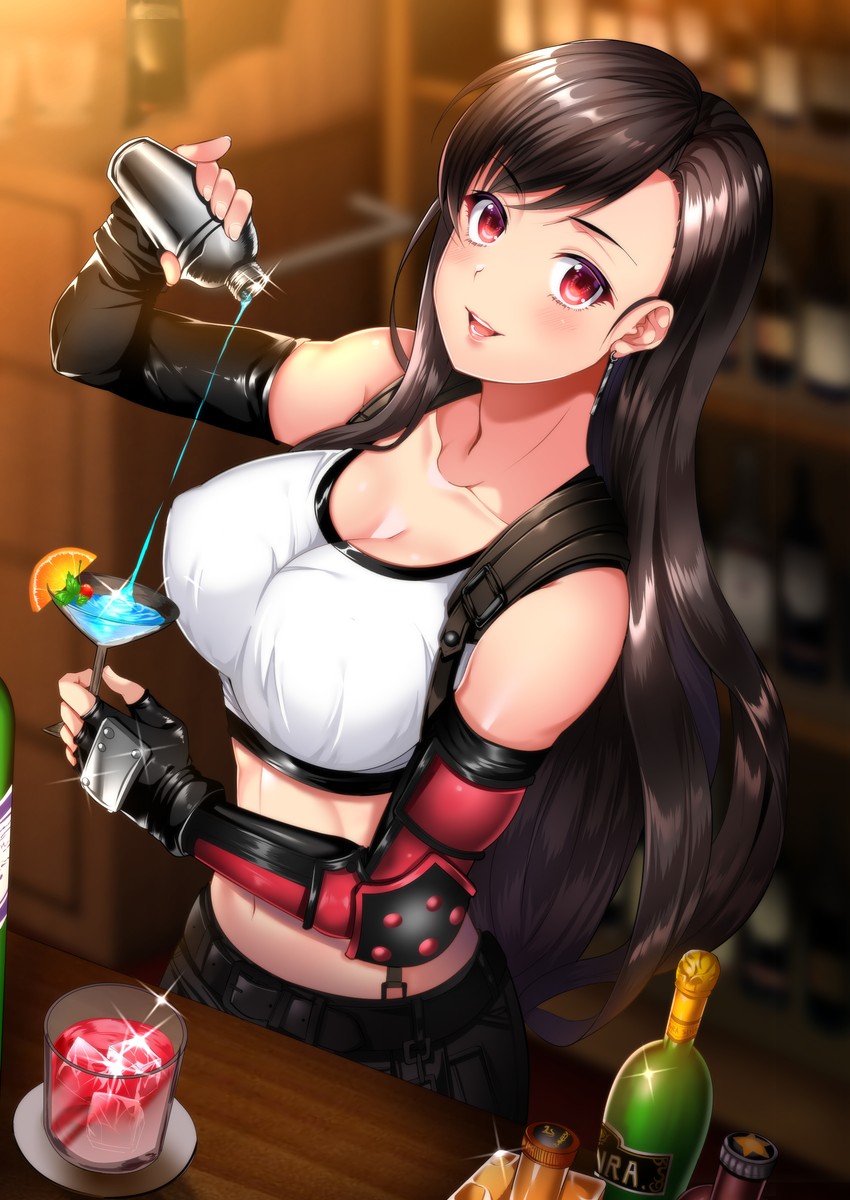tifa lockhart (final fantasy and 2 more) drawn by uzura_(moimoi)