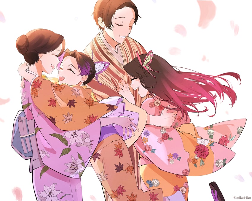kochou shinobu and kochou kanae (kimetsu no yaiba) drawn by mikeko_(mike24ko)