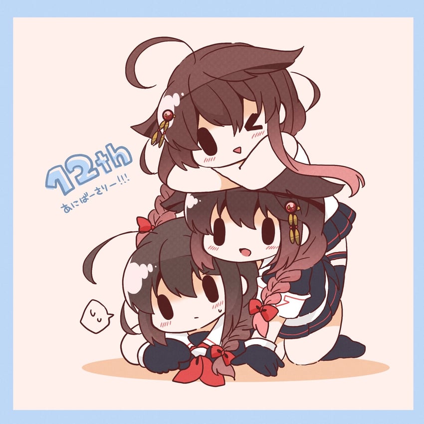 shigure, shigure kai ni, and shigure kai san (kantai collection) drawn by bloom2425