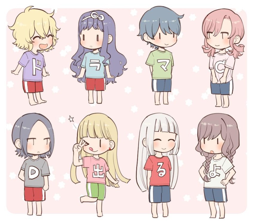 kurosawa yurine, shiramine ayaka, senoo mizuki, akizuki izumi, mita towako, and 3 more (ano ko ni kiss to shirayuri wo) drawn by canno