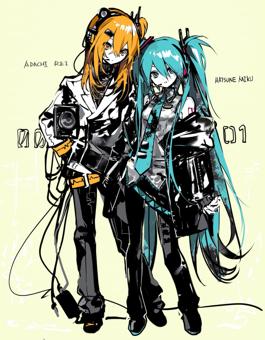 hatsune miku and adachi rei (vocaloid and 2 more) drawn by hanaseto