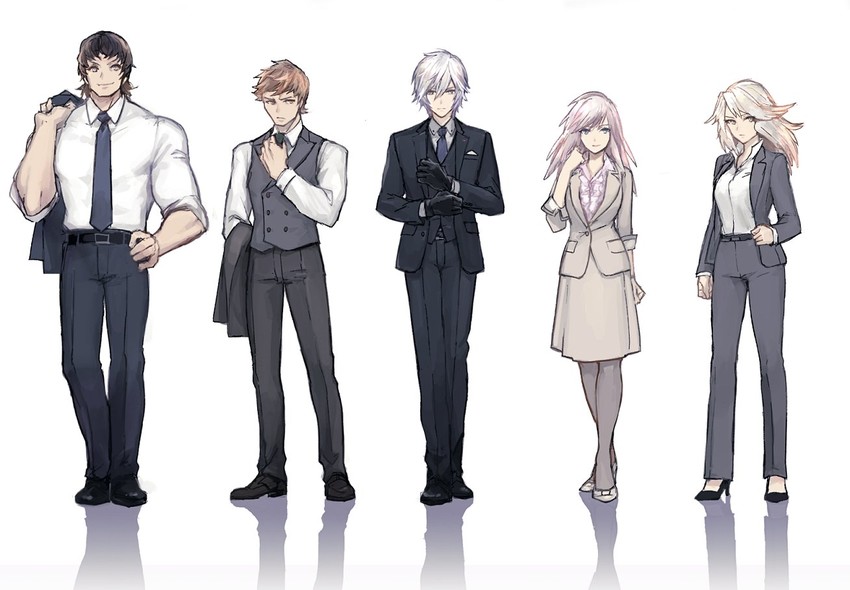 lucifer, gabriel, michael, uriel, and raphael (granblue fantasy) drawn by sakuharu_(hkhkbn)