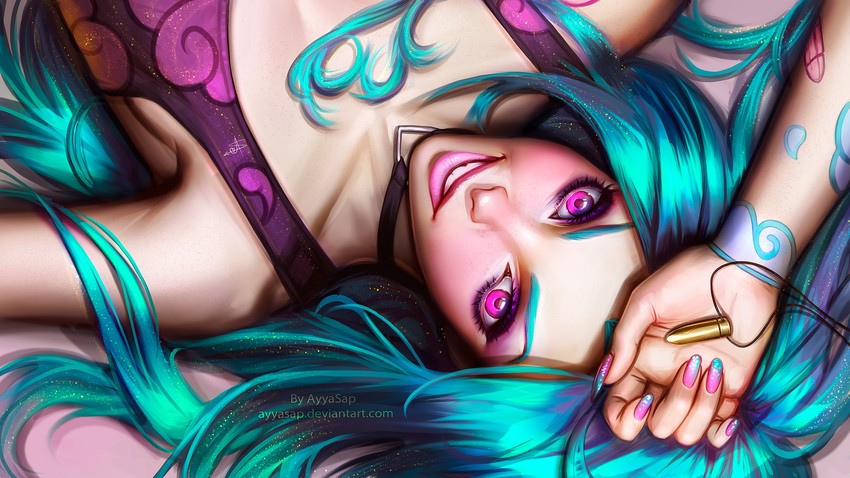 jinx (league of legends) drawn by ayya_sap