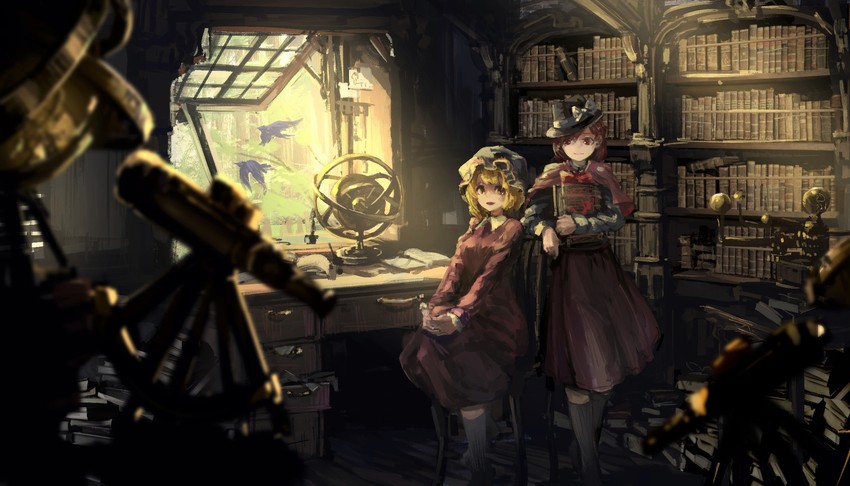 usami renko and maribel hearn (touhou and 1 more) drawn by kaatoso