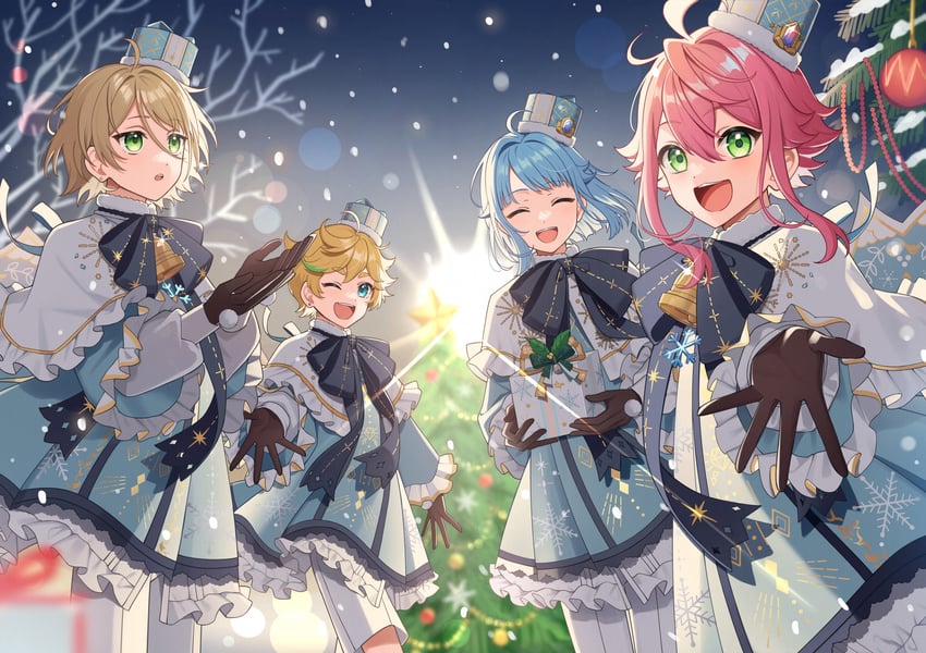 himemiya tori, shino hajime, harukawa sora, and shiratori aira (ensemble stars!) drawn by shino_(sinotaro_)