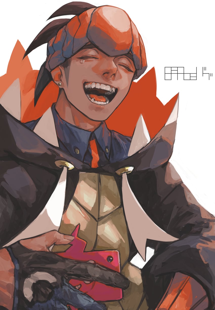 raihan, rotom, and rotom phone (pokemon and 1 more) drawn by fatalbug896