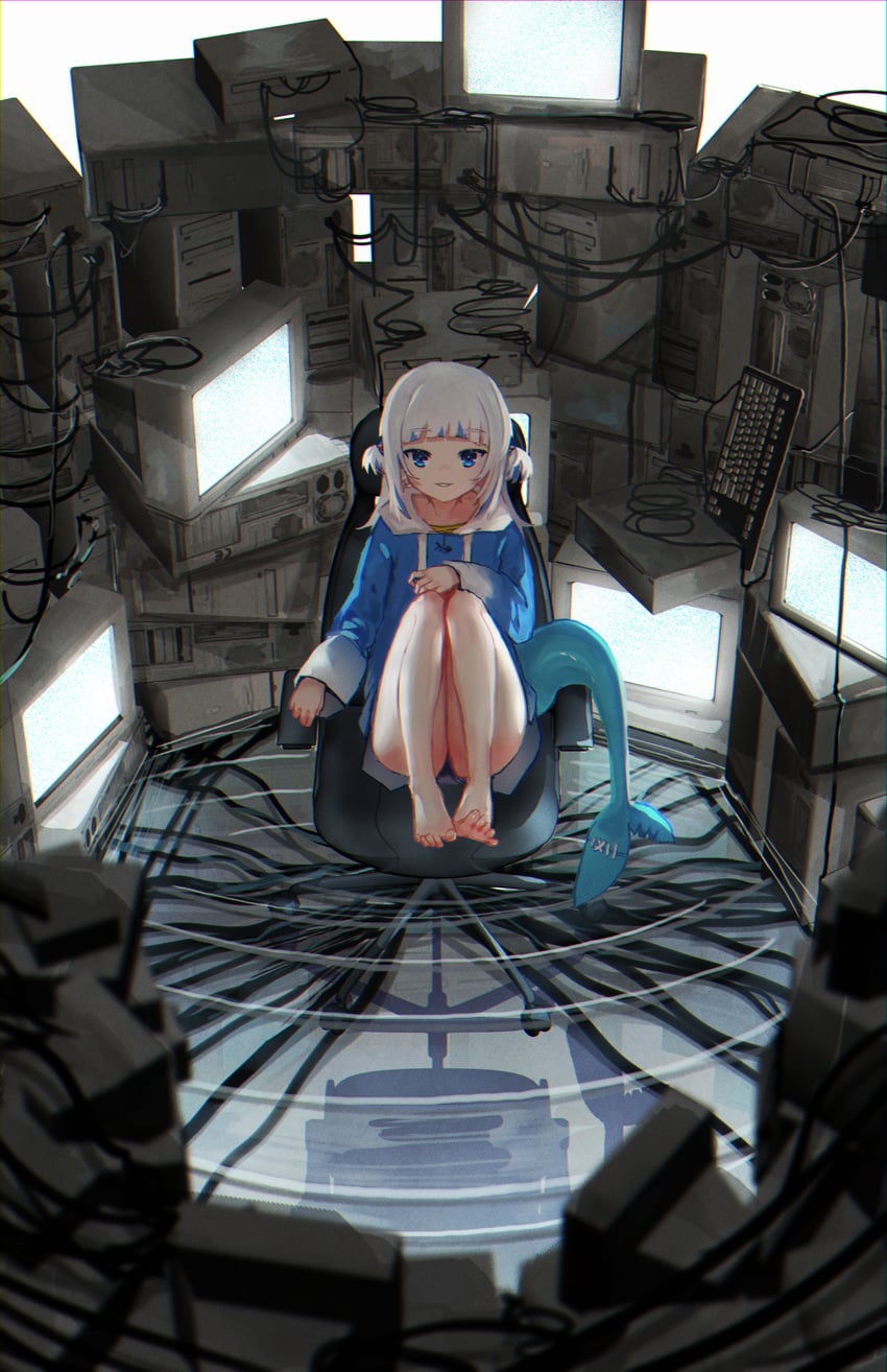 gawr gura (hololive and 2 more) drawn by advarcher