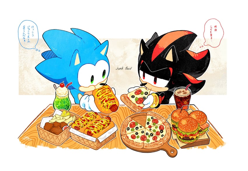 sonic the hedgehog and shadow the hedgehog (sonic) drawn by 217_shion_407