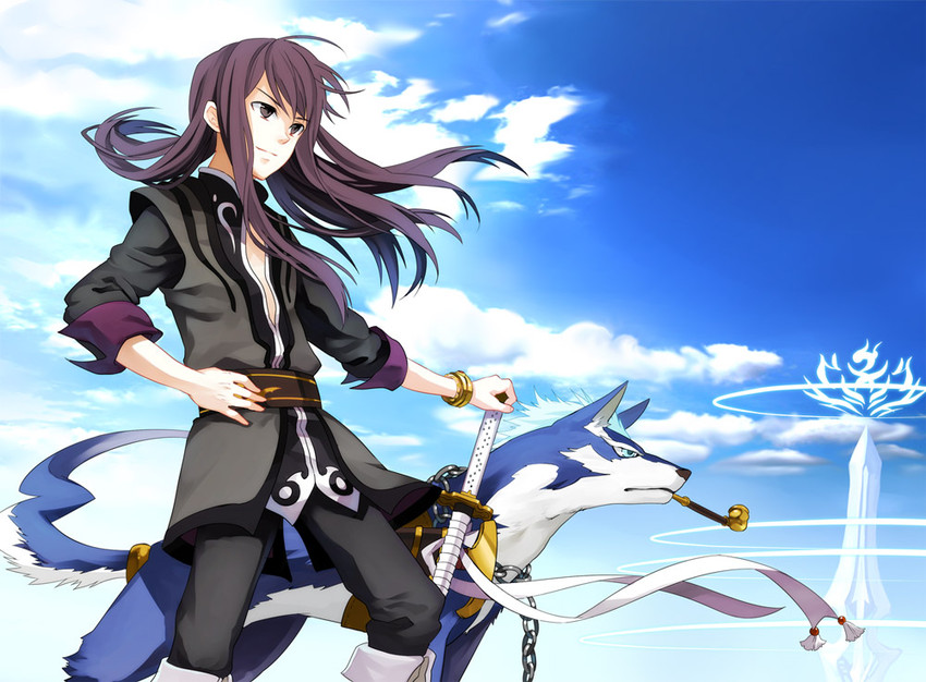yuri lowell and repede (tales of and 1 more) drawn by osamu_(jagabata)