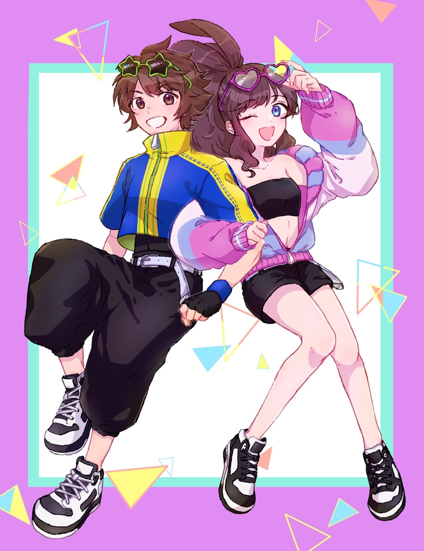 hilda and hilbert (pokemon and 1 more) drawn by tsukimi_(tkm_516)
