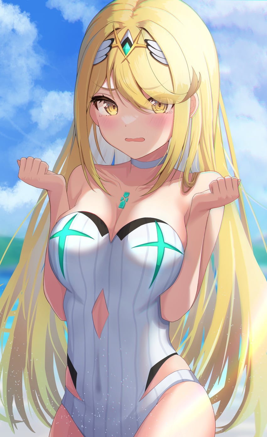 mythra (xenoblade chronicles and 1 more) drawn by suicabar72