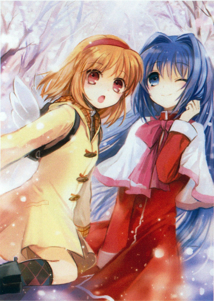 tsukimiya ayu and minase nayuki (kanon) drawn by yuhazu_(rhe-rhe)